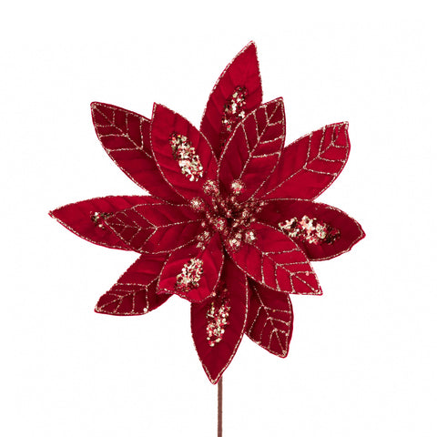 GOODWILL Branche d'étoile de Noël à paillettes dorées 34 cm