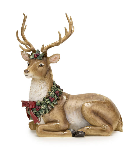 Fade Statuina Renna sdraiata di natale in resina 36x21xH40 cm