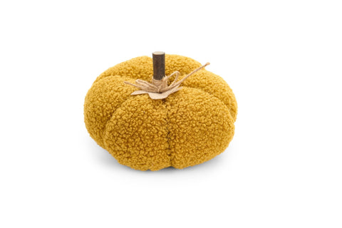 NUVOLE DI STOFFA Set 3 zucche decoro autunnale tessuto bouclet D20/17/13 cm