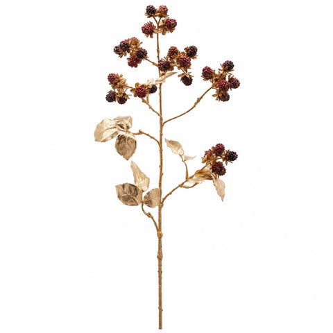 Edg - Enzo De Gasperi Ramo artificiale more con foglie oro H78 cm 2 varianti (1 unità)