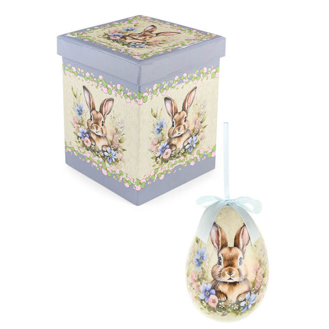 Nuvole di Stoffa Uovo di pasqua coniglio + scatola "Rabbit PePen" H15 cm 4 varianti(1 unità)