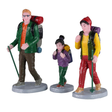 LEMAX Set of three "Family Trek" characters in polyresin H7 cm