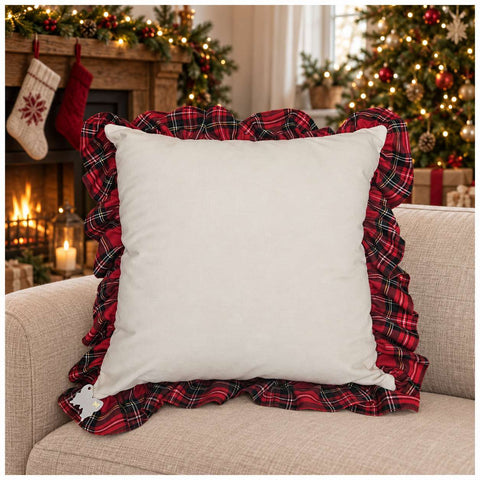 Fiori di Lena Cuscino di natale in velluto con rouches 55x55 cm 5 varianti(1 unità)