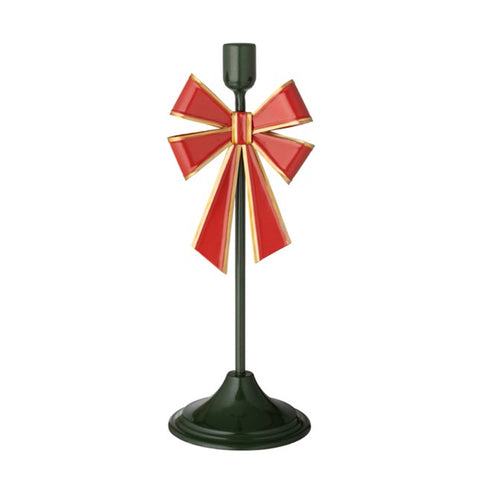 L'arte di Nacchi Portacandela di natale in metallo con fiocco 14.5x14.5xH38 cm