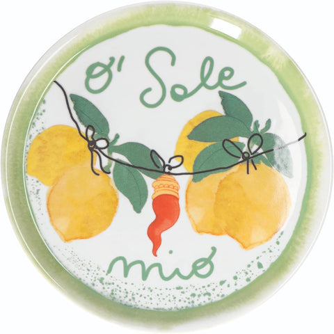 Rose &amp; Tulips Pizza plate "O sole Mio" "Aumm" D31 cm