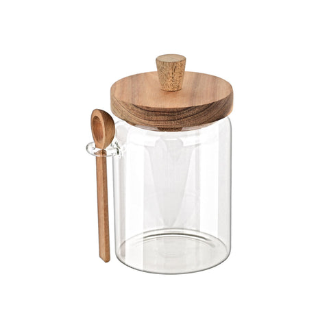 Estia Home Barattolo cucina in vetro con tappo in legno "Allure" 9,7x12xH17 cm