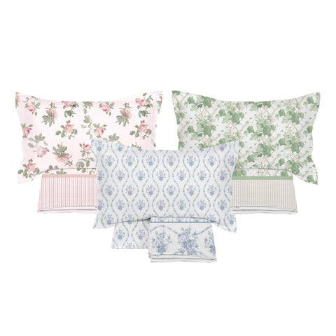 Blanc Mariclò Double bed set in cotton + 2 pillowcases 3 variants (1pc)