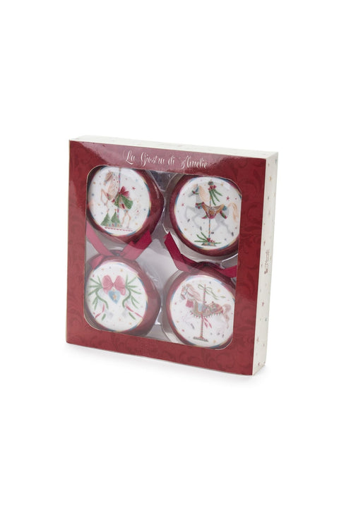 Cloth Clouds Set of 4 Christmas Medallions + "Carousel" package D8 cm