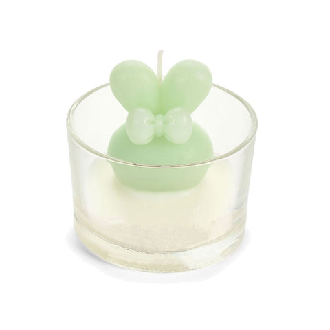 Nuvole di Stoffa Candela coniglio di pasqua in bicchiere "Rabbit PePen" D7.5xH5 cm 3 varianti(1 unità)