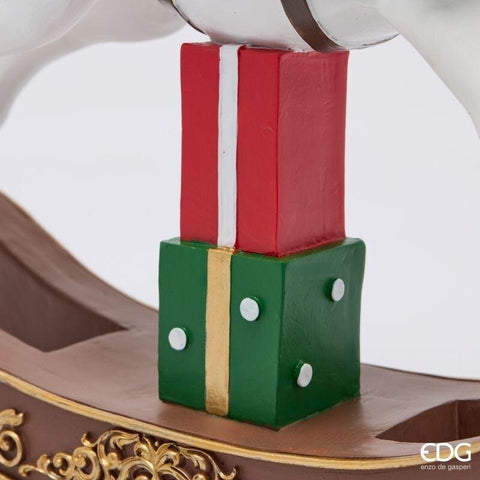 EDG Cavallo a dondolo con decori in poliresina 36,5x13xH43,5 cm