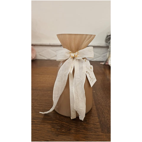 Fiori di Lena Vaso in vetro con applicazione Farfalla D12xH20 cm 5 varianti(1 unità) - Angelica Home Stabia