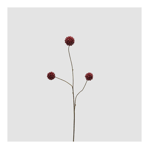EDG Ramo decorativo con decoro sfere rosse Ilex H80 cm
