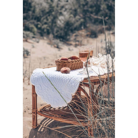 Blanc Mariclò Runner ovale in cotone bianco "Carmen" 45x100 cm