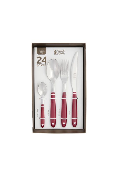 Nuvole di Stoffa Set of 24 "DEMETRA" Christmas Cutlery for 6 People