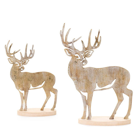 Nuages ​​en tissu Lot de 2 rennes de Noël en métal « Darling » H 29/38,5 cm