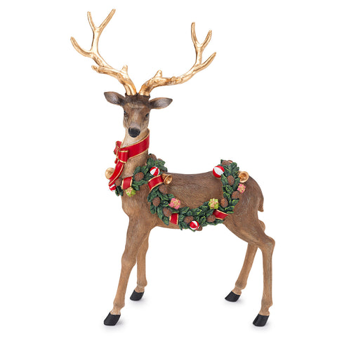 Henriette Statuina di natale Renna in resina L31xH47 cm