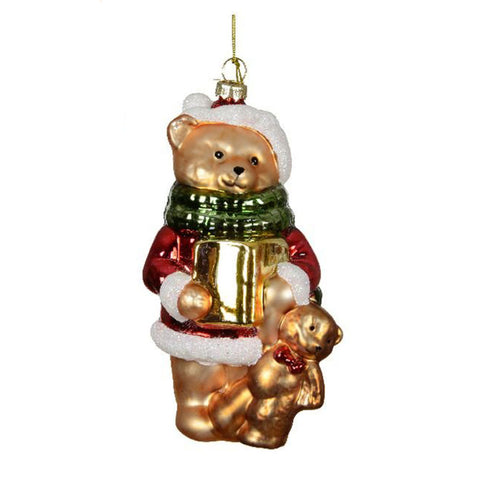 Kaemingk Glass Christmas Bear 10x8xH16 cm 4 variants (1 unit)