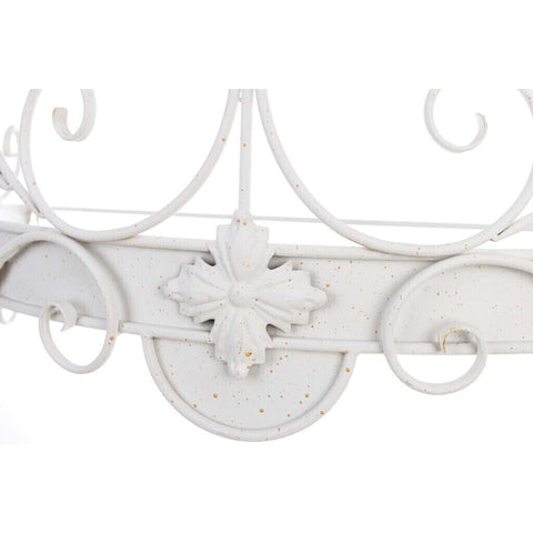 Blanc Mariclò Cielo Letto in metallo effetto anticato bianco "Curly" 71x36x36 cm