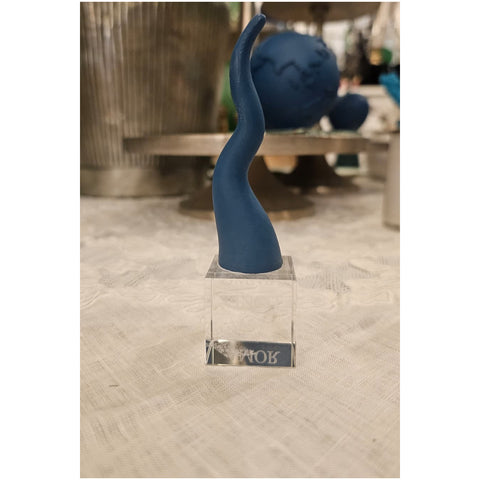 Chiaraela Decoro Corno piccolo su cubo in vetro 3x3xH15 cm