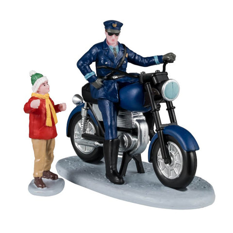 LEMAX Lot de 2 personnages "Police Officier" en résine H6,5 x 9,5 x 4,5 cm