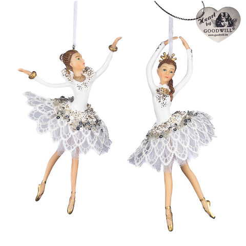 GOODWILL Ballerina in resin white dress H16.5 cm 2 variants (1pc)