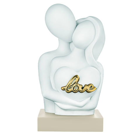 Bongelli Preziosi Figurine Câlin "Love", Blanc/Noisette, H19 cm
