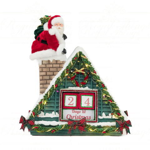 GOODWILL Scène décorative LED Père Noël dans la cheminée "Katherine's Collection" 33 cm