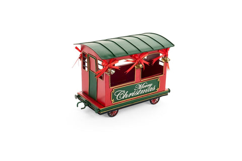 Nuvole di Stoffa Trenino natalizio set locomotiva + vagone componibile metallo rosso