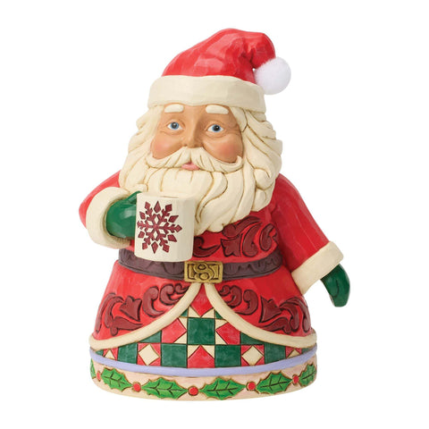 Enesco Statuina Babbo Natale con cioccolata calda 11.5x10xH16.5 cm
