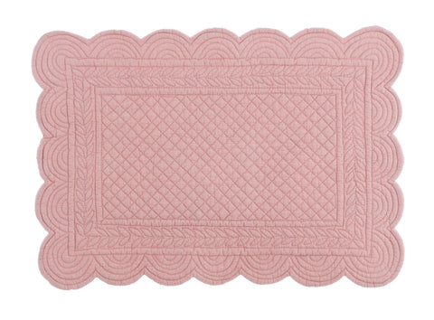 Blanc Mariclò Set 2 tovagliette americane rettangolari in cotone rosa "Carmen" 35x50 cm