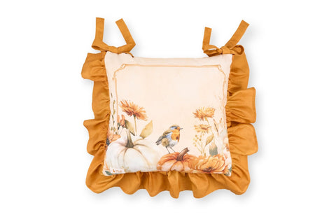 Nuvole di Stoffa Set 2 cuscini sedia "RACCONTI D'AUTUNNO" con gala in cotone 40x40 cm