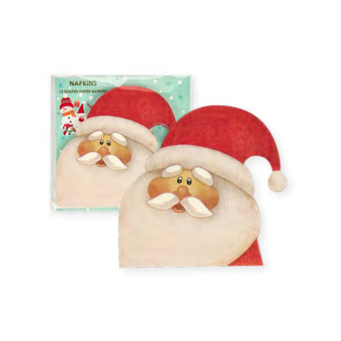 Cloth Clouds Pack of 12 napkins in the shape of Santa Claus "Christmas card" 33×33 cm