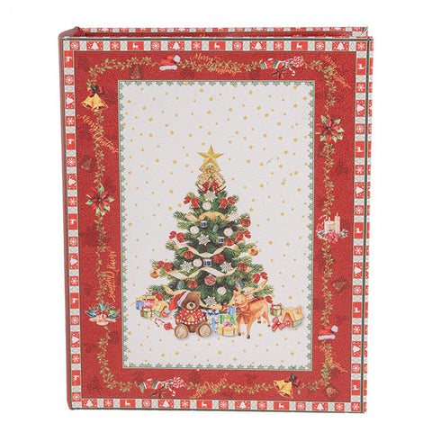 Clayre & Eef Set 3 Scatole Libri natalizi in legno con albero