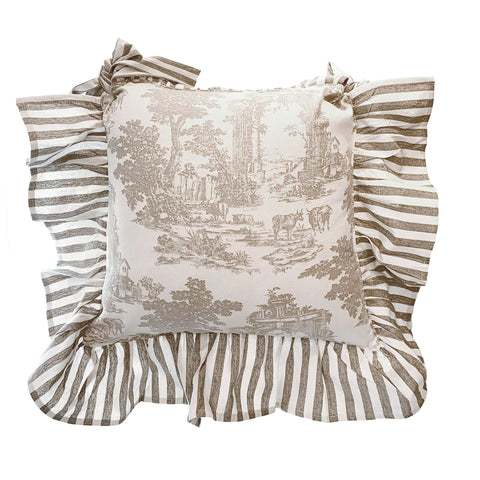 Blanc Mariclò Set 2 copricuscini sedia in misto cotone con gala 40x40 cm 2 varianti(2 unità)