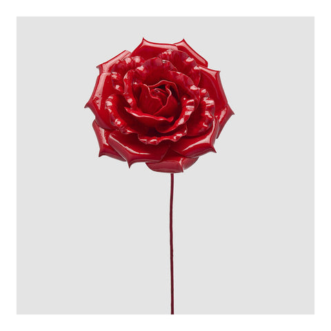 EDG Decoro natalizio rosa lucida rossa D20H60cm