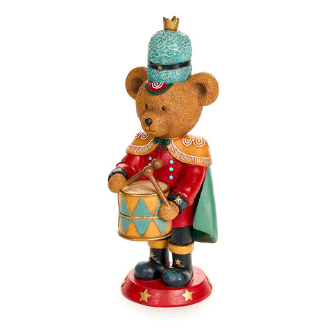 Statue Soldat Ours Nuages ​​en Tissu en résine "Bear Wonderland" 16xH40 cm