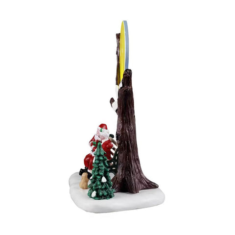 LEMAX Père Noël et Mère Noël scène lumineuse LED "Romance Pole Nord" H19x14x9 cm