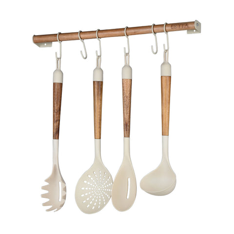 Estia Home Appendi utensili da parete cucina con 6 Ganci "Allure" 42x2.5 cm