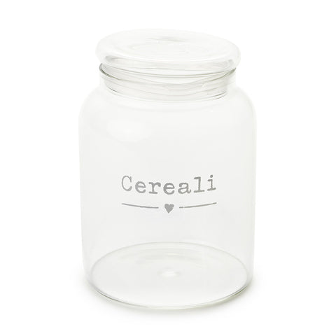 Nuvole di Stoffa Barattolo in vetro "Cereali" "My Home" 11.5xH14 cm