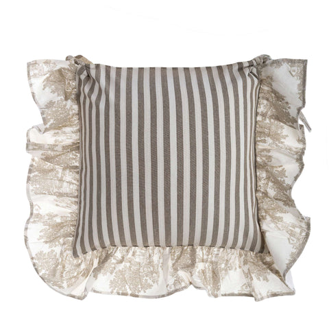 Blanc Mariclò Set 2 copricuscini sedia in misto cotone con gala 40x40 cm 2 varianti(2 unità)