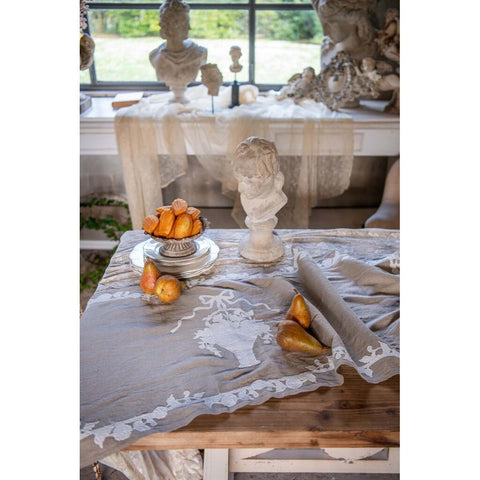 Blanc Mariclò Runner in misto lino beige "Soffio Collection" 50x150 cm
