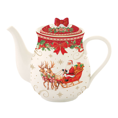 Easy Life Teiera di natale in porcellana + box "Christmas Heritage" 900 ml