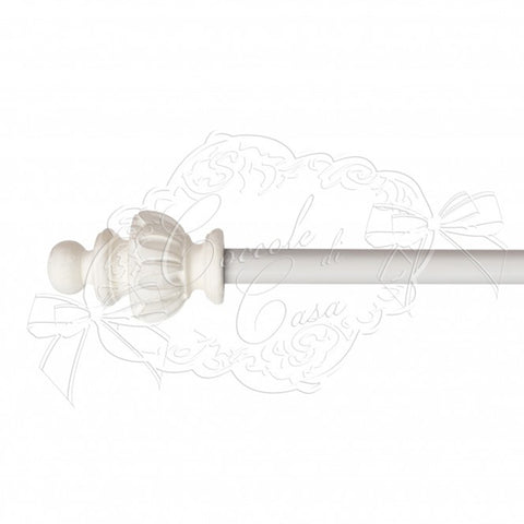 Coccole di Casa Bastone per tenda estensibile in metallo bianco "Emily" 160-300 cm