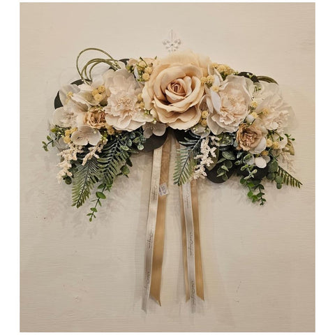 Mata Creazioni Fuoriporta Tralcio con fiori artigianale, Made in Italy L39x6xH38 cm 3 varianti(1 unità) - Angelica Home Stabia