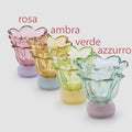 EDG Enzo De Gasperi Vaso Fiore in vetro con piede D15xH15.5 cm 4 varianti(1 unità) - Angelica Home Stabia