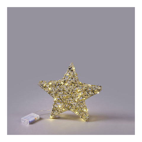 EDG Statuina di natale stella Stripes con 30 micro led 5x30xH30 cm