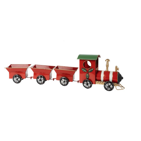L'arte di Nacchi Treno decorativo di natale in metallo 94x17x25 cm