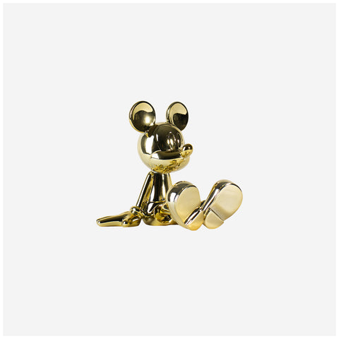 LEBLON DELIENNE Statuina Topolino seduto piccolo oro cromato 13.5xH12 cm