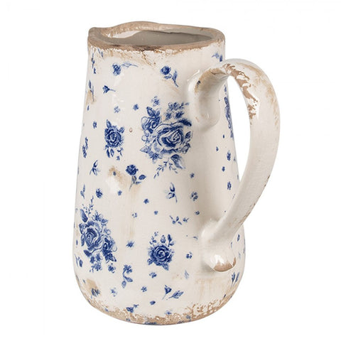 Clayre & Eef Brocca ceramica blu Shabby Chic 16x12x18 cm