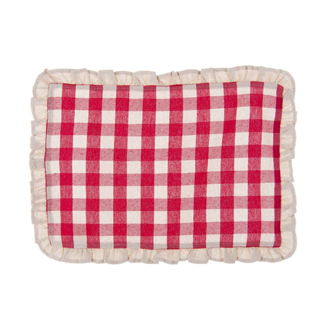 Blanc Mariclò Set 2 tovagliette a quadretti in cotone con gala "Tradizione di Casa" 35x50 cm